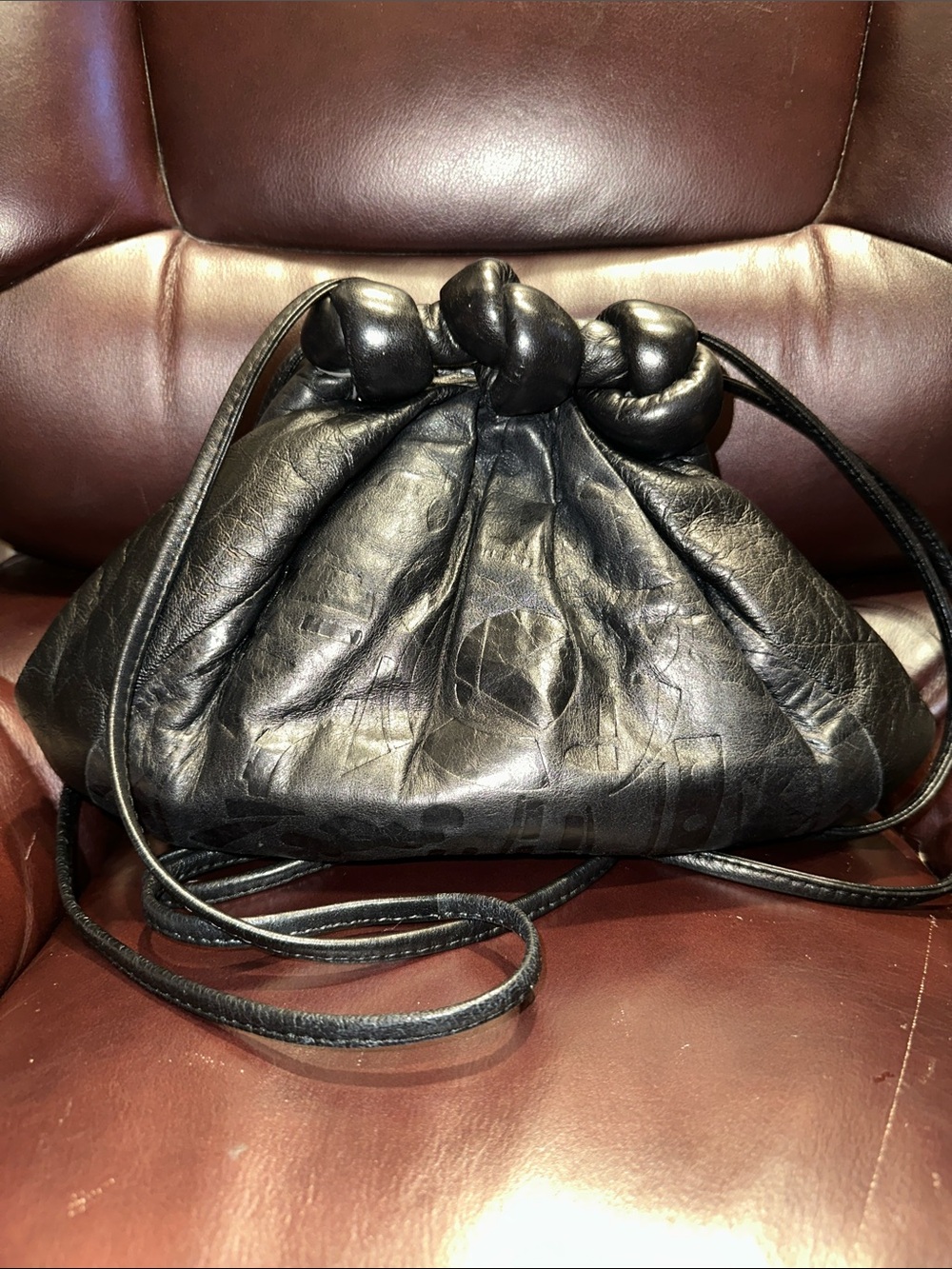 Vintage Pinky Framed Leather Bag